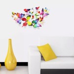 3D butterflies with magnet, house or event decorations, set of 12 pieces, colorful